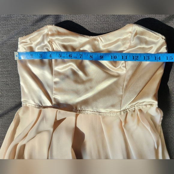 French Connection Strapless Trapeze Cut Light Pink Dress W/Pleats & Belt Size 6 - Picture 7 of 12